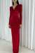 Quinn Kemer Detay Simli Kadife Elbise 582348 Kırmızı