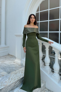 Göğüs Taş İşleme Madonna Yaka Abiye 1149