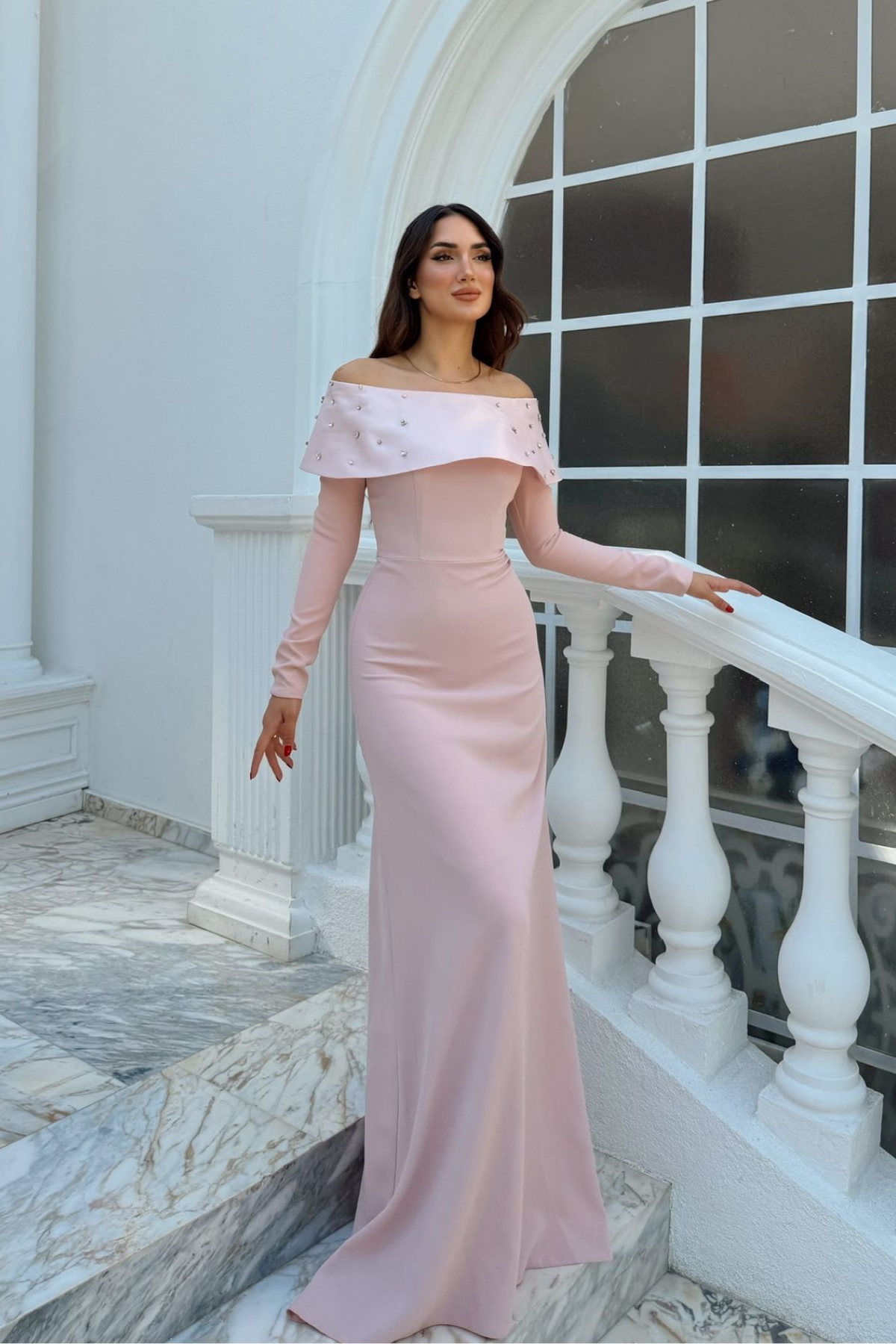 Göğüs Taş İşleme Madonna Yaka Abiye 1149