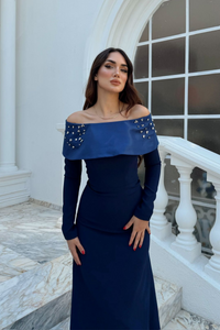 Göğüs Taş İşleme Madonna Yaka Abiye 1149