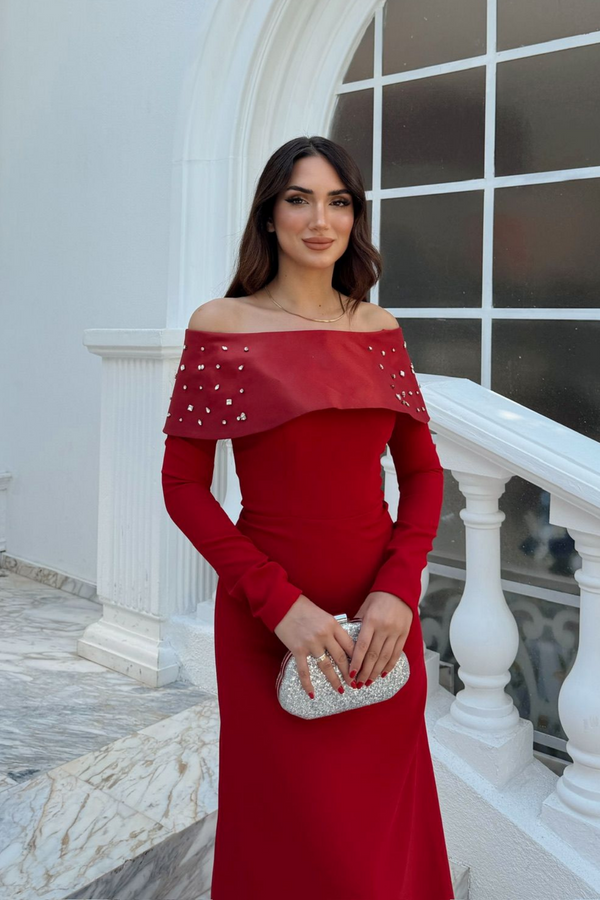 Göğüs Taş İşleme Madonna Yaka Abiye 1149
