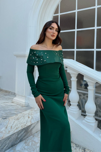 Göğüs Taş İşleme Madonna Yaka Abiye 1149