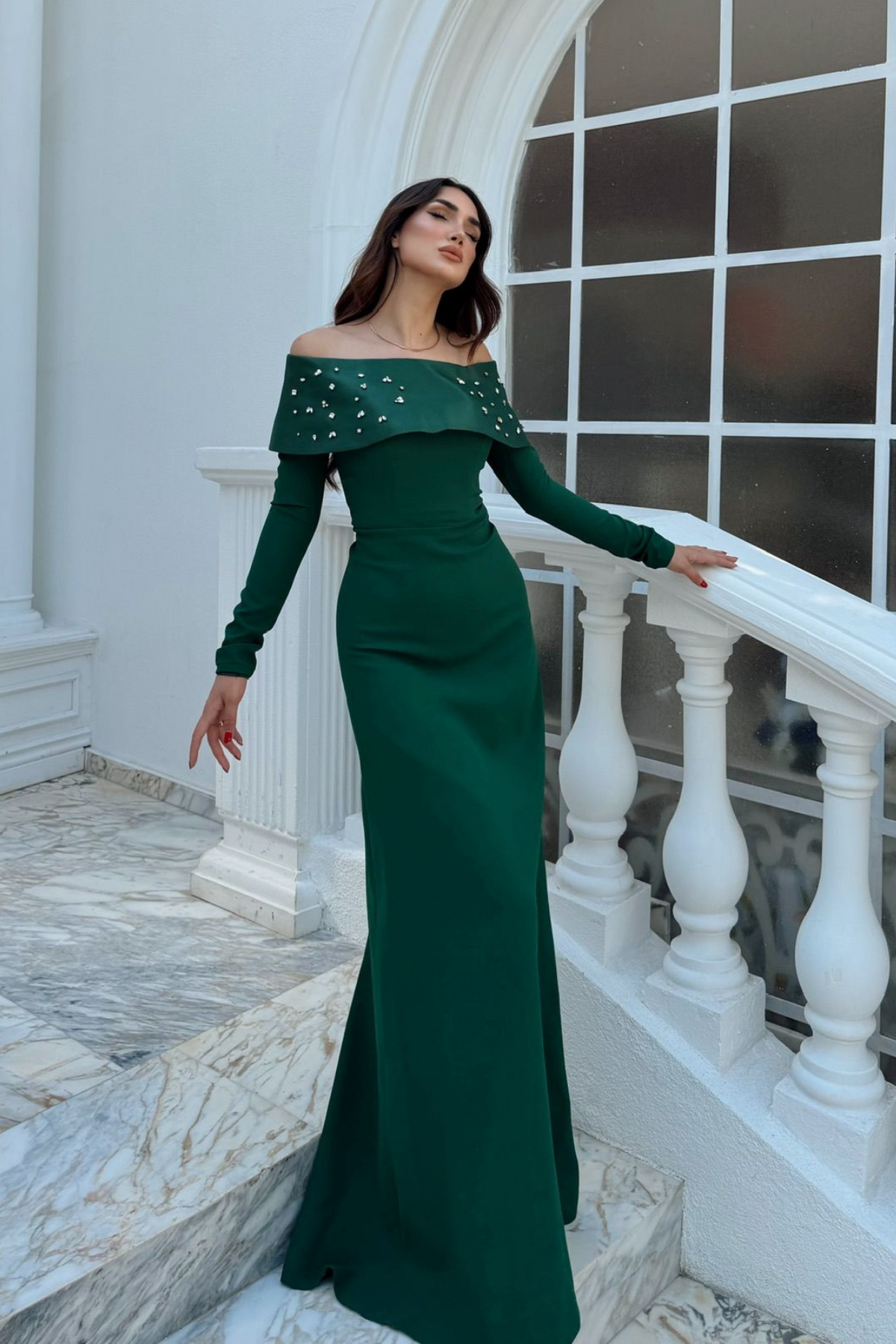 Göğüs Taş İşleme Madonna Yaka Abiye 1149