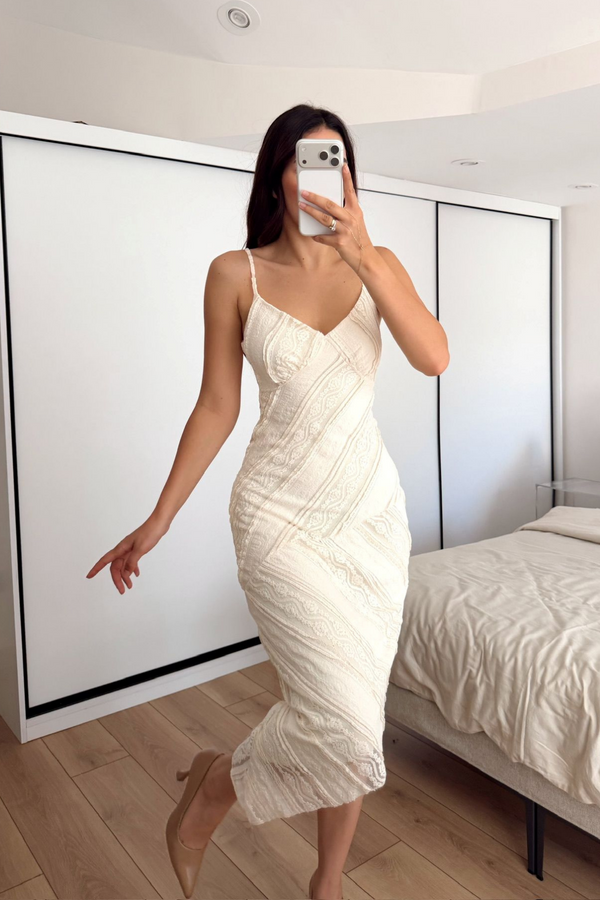 Begüm İp Askılı Midi Elbise 3082