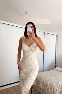 Begüm İp Askılı Midi Elbise 3082