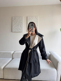 Adonis Oversize Cep Detaylı Trençkot 3526 SİYAH