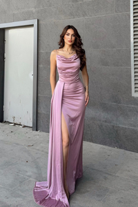 Allyso Degaje Yaka Yırtmaçlı Abiye 582243 LİLA