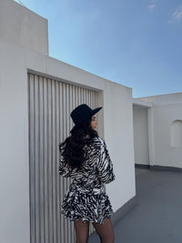 Alyana Gömlek Yaka Mini Elbise 9563 SİYAH