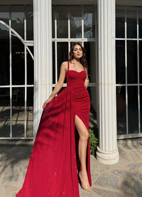 Ariana Gloplu Sim Detay Abiye 583218 KIRMIZI