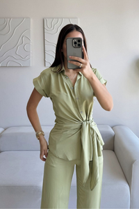 Arjana İkili Gömlek Yaka Takım 13486 HAKİ