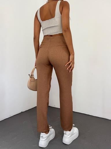 Arka Fileto Pantolon 23422 VİZON