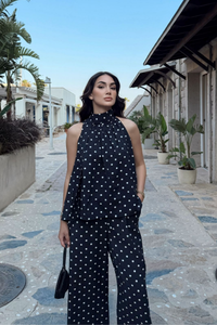 Asen Halter Yaka Puantiye Detay İkili Takım 1574 SİYAH