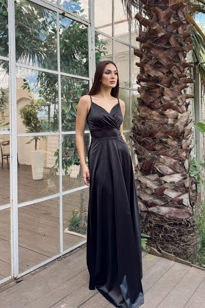 Bilica İp Askı Saten Abiye 582151 SİYAH