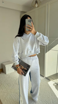 Brooklyn Jean Detay Bağcıklı Takım 2627 GRİ