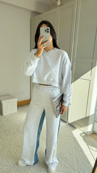 Brooklyn Jean Detay Bağcıklı Takım 2627 GRİ