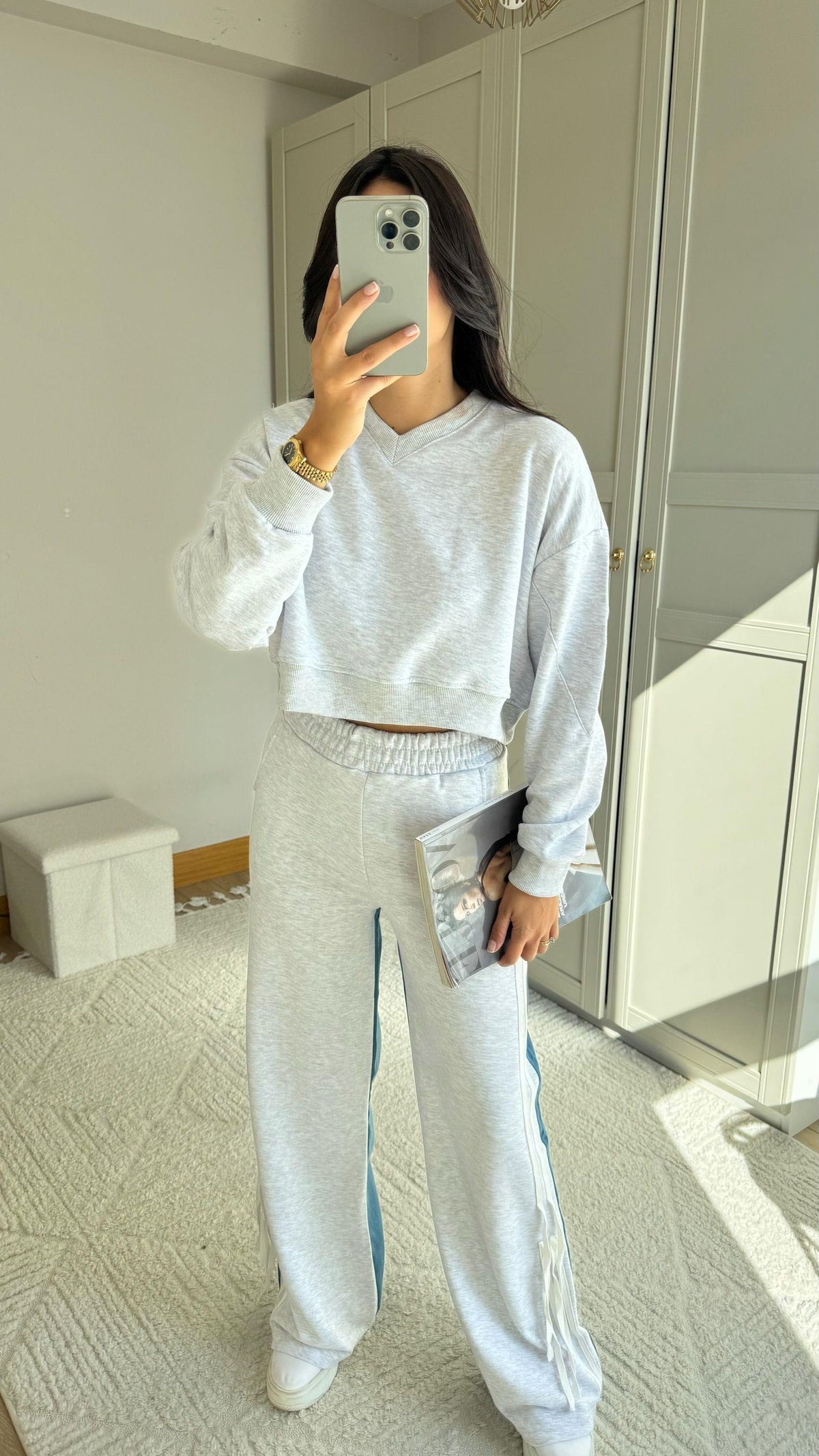 Brooklyn Jean Detay Bağcıklı Takım 2627 GRİ