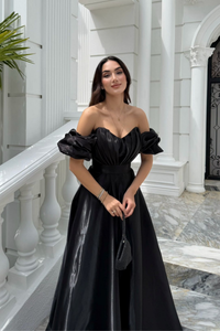 Burçak Balon Kol Prenses Abiye 401 SİYAH