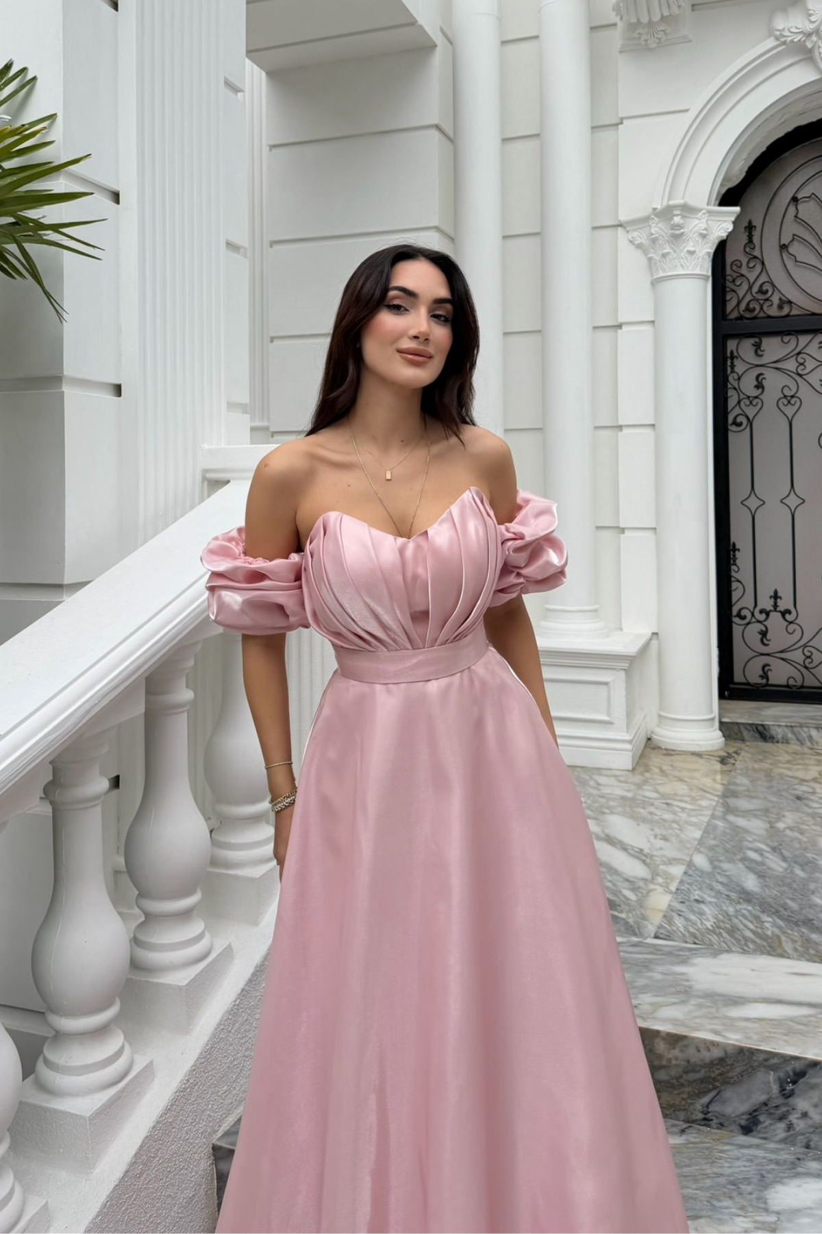Burçak Balon Kol Prenses Abiye 401 PUDRA