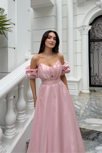 Burçak Balon Kol Prenses Abiye 401 PUDRA