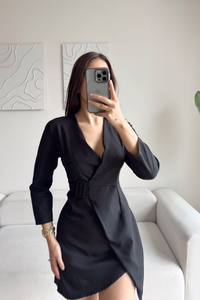 Candy Kemerli Elbise SİYAH