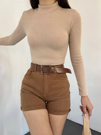 Dik Yaka Kaşkorse Crop 1206 TAŞ RENGİ