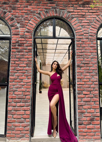 Diva Kuyruklu Yırtmaçlı Abiye 582475 MÜRDÜM
