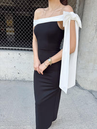 Elina Omuz Fiyonklu Elbise 582938 SİYAH