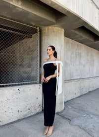 Elina Omuz Fiyonklu Elbise 582938 SİYAH