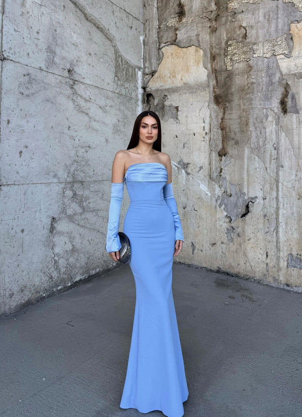 Helen Kol Detay Tasarım Abiye 45616 BEBE MAVİSİ