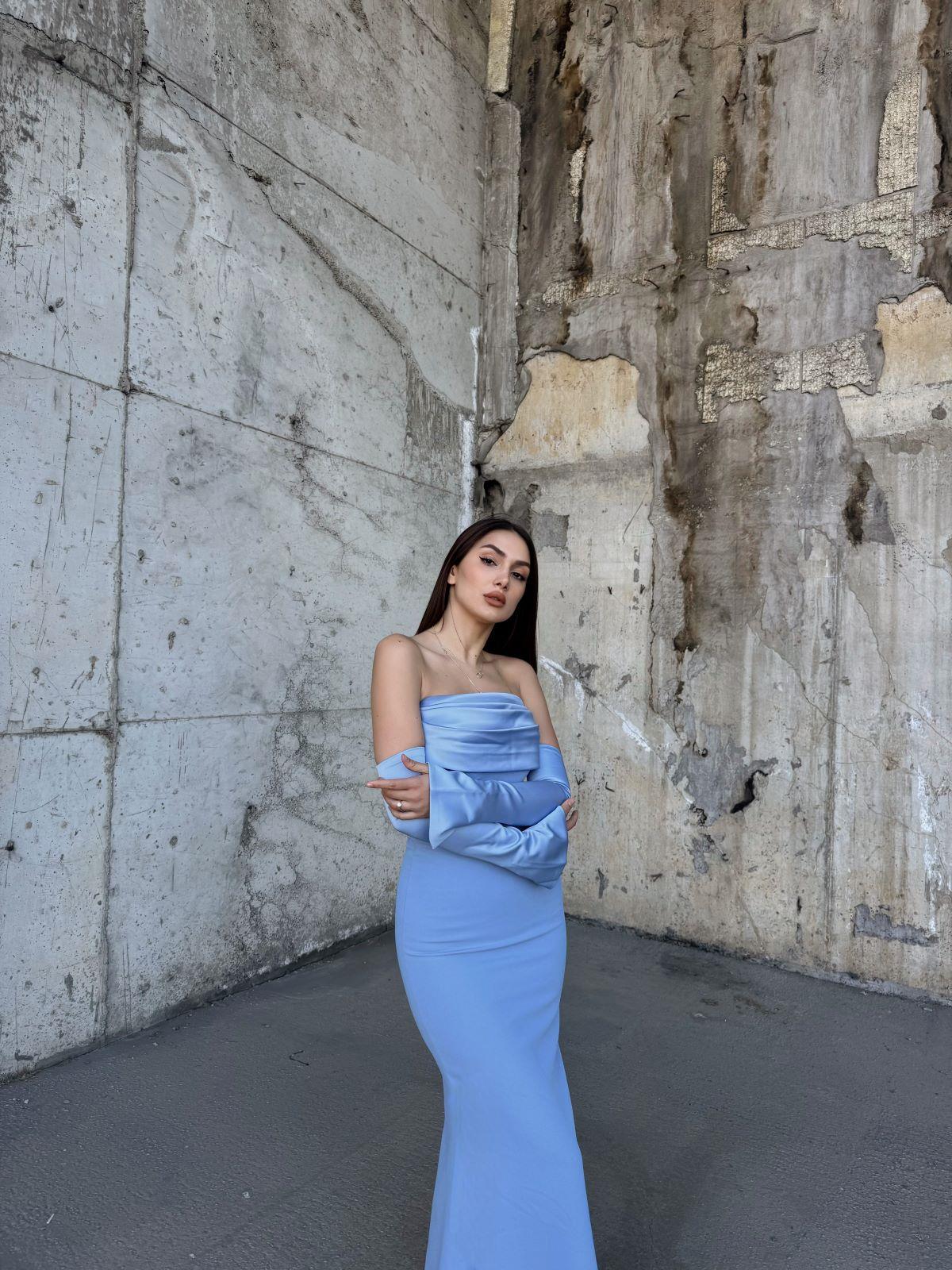 Helen Kol Detay Tasarım Abiye 45616 BEBE MAVİSİ