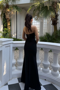 Ayda Straplez Taş İşlemeli Abiye 1059 SİYAH