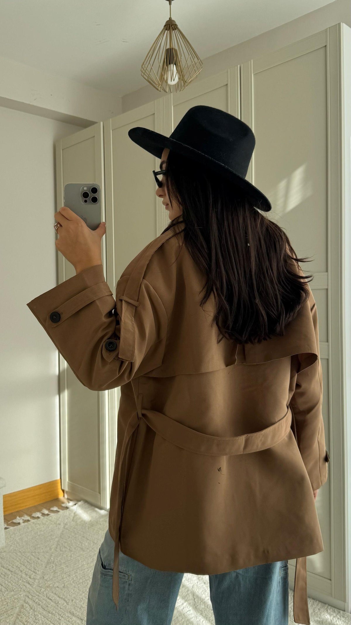 Jena Oversize Kuşaklı Düğmeli Trençkot 2635 CAMEL