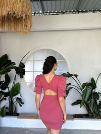 Joanne Karpuz Kol Mini Elbise 582540  GÜL RENGİ