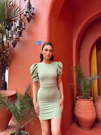 Joanne Karpuz Kol Mini Elbise 582540 MİNT YEŞİLİ