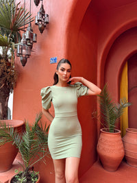 Joanne Karpuz Kol Mini Elbise 582540 MİNT YEŞİLİ