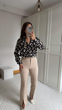 Kety Ön Yırtmaçlı Pantolon 2047 TAŞ