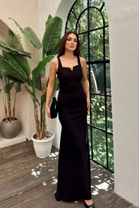 Kuzey Yaka V Detay Yırtmaçlı Abiye 582840 SİYAH