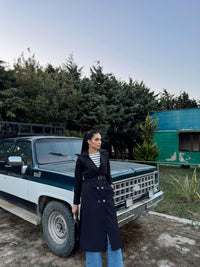 Lola Oversize Kol Detaylı Trençkot 1211 SİYAH