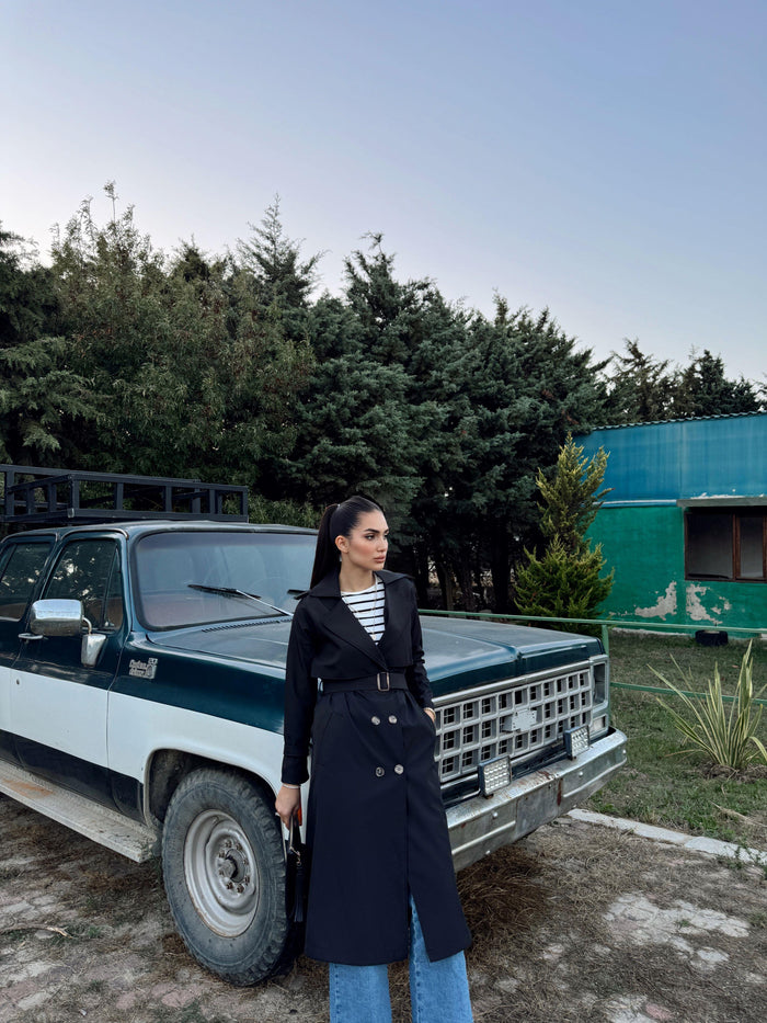 Lola Oversize Kol Detaylı Trençkot 1211 SİYAH