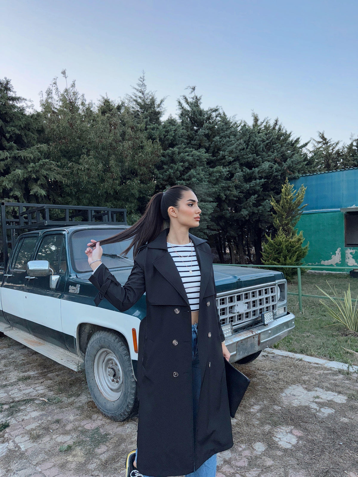 Lola Oversize Kol Detaylı Trençkot 1211 SİYAH
