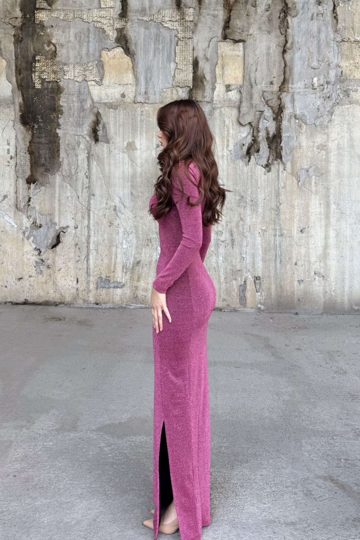 Miranda Simli Yırtmaç Detaylı Abiye 583093 GÜL