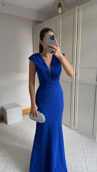 Nelie V Yaka Balık Abiye 4704 MAVİ