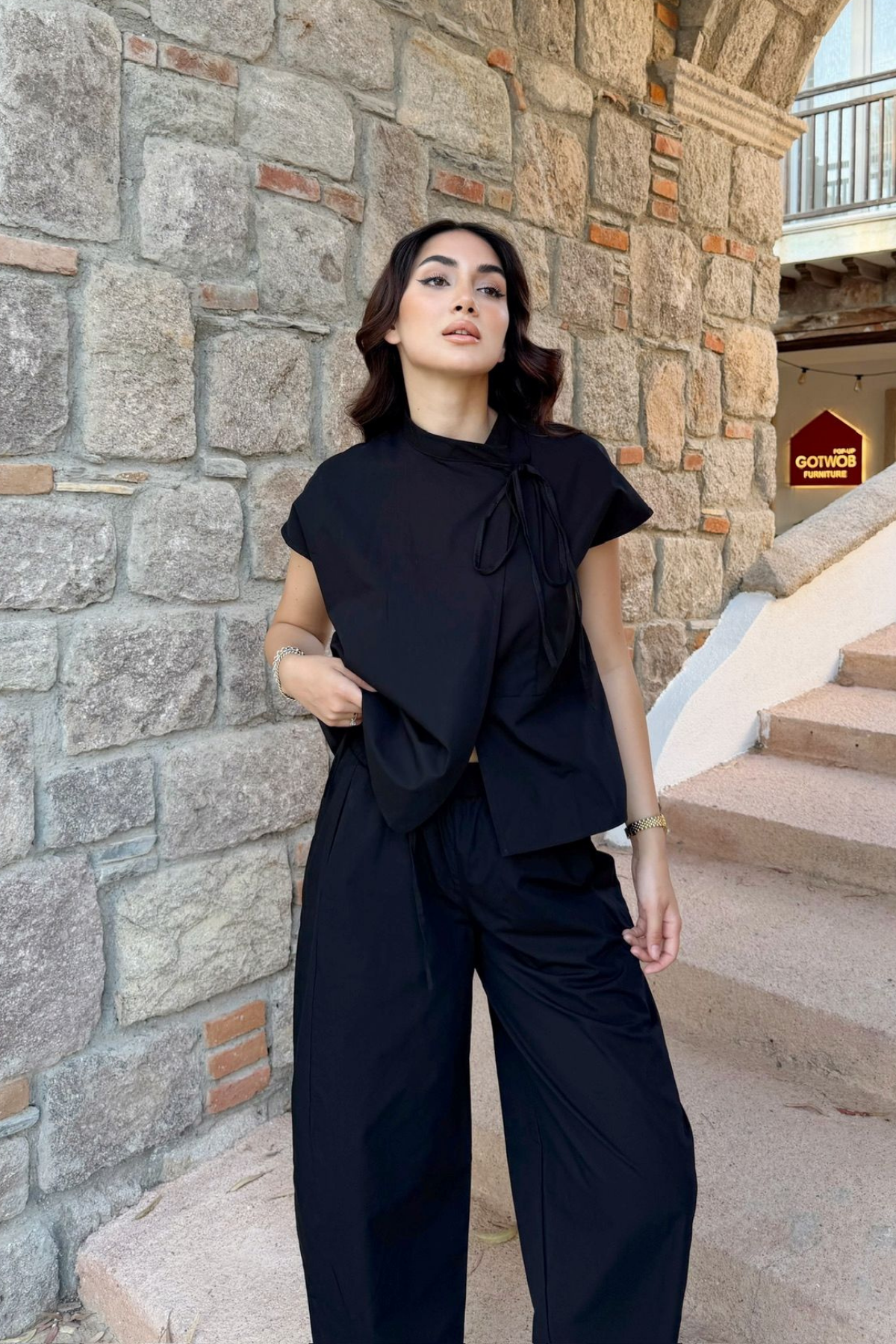 Nisan Poplin Balon Pantolon Takım 1550 SİYAH