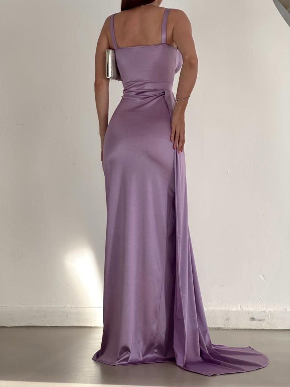 Pamela Yırtmaç Detay Kuyruklu Abiye 582234 LİLA