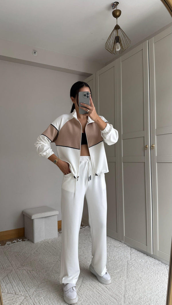 Pearly Fermuarlı İkili Takım 2646 BEYAZ