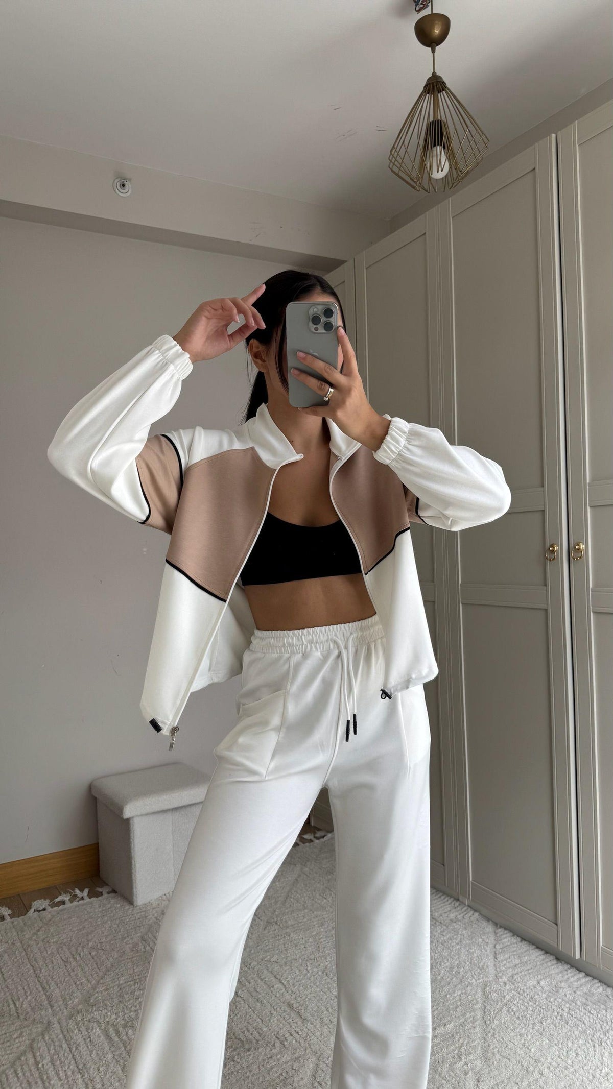 Pearly Fermuarlı İkili Takım 2646 BEYAZ