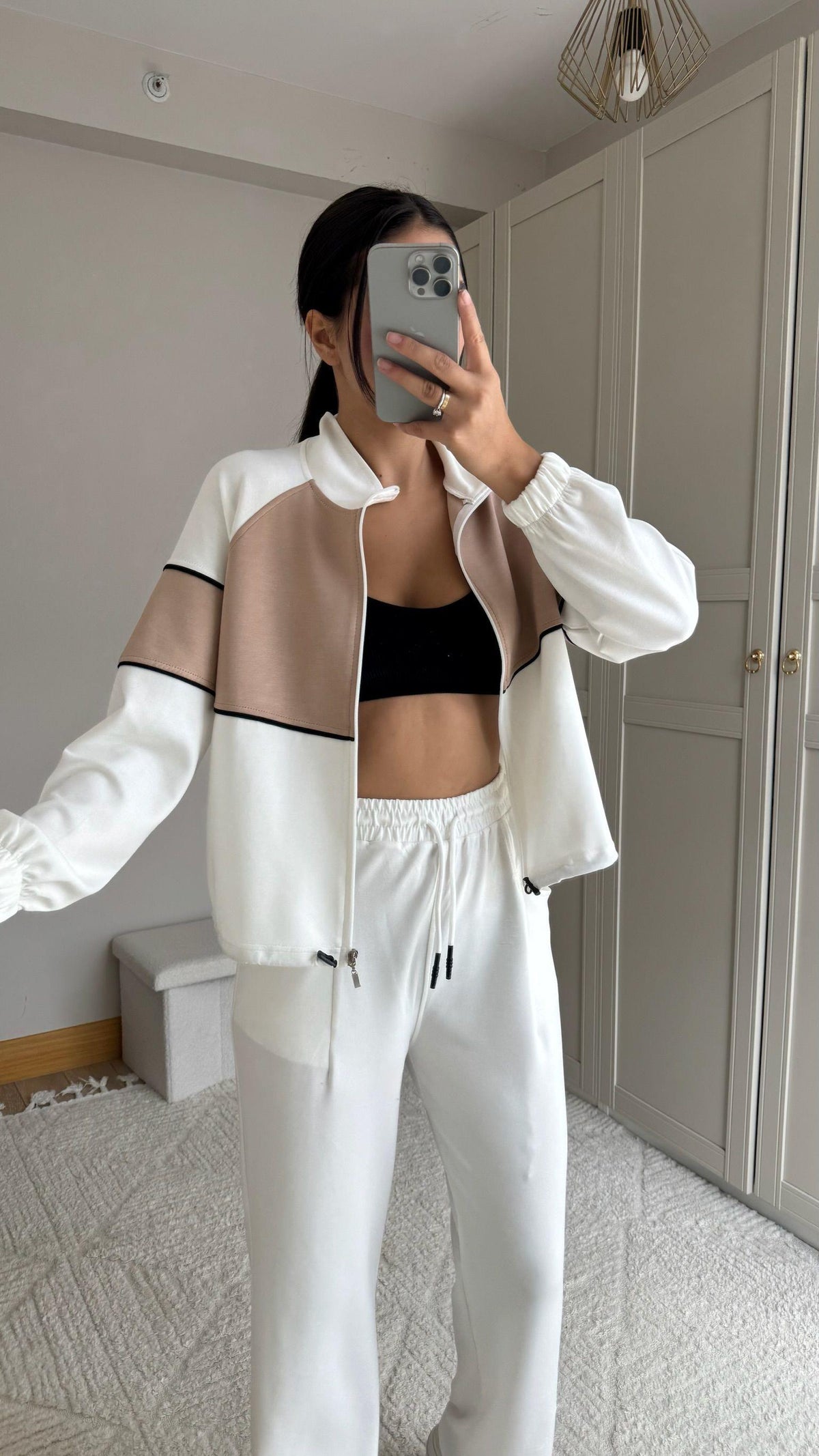 Pearly Fermuarlı İkili Takım 2646 BEYAZ