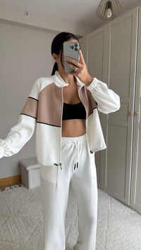 Pearly Fermuarlı İkili Takım 2646 BEYAZ
