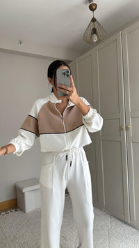 Pearly Fermuarlı İkili Takım 2646 BEYAZ