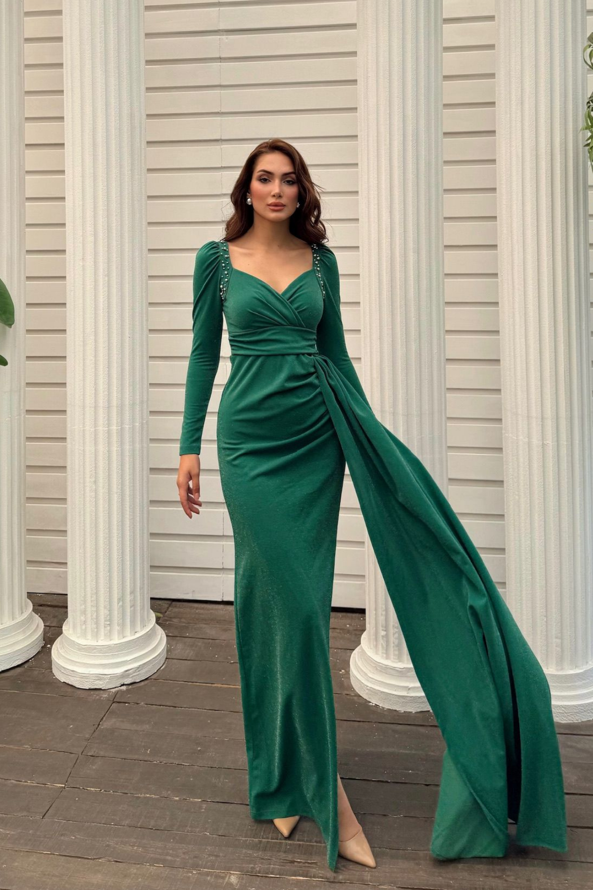 Shena Simli Kol Detay Abiye 583039 ZÜMRÜT YEŞİLİ